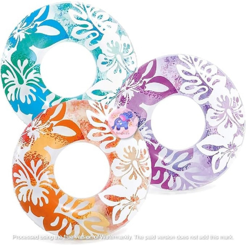 KidZeeNie Swirly Whirly 36IN Inflatable Swimming Rings Floater for Summer Fun |Swimming Ring Tube for Kids 9+,Boys,Girls,Adult|Circle Float Swim Tube for Pool Party, Lake, Beach with 2 Handles Swim Floatation Belt