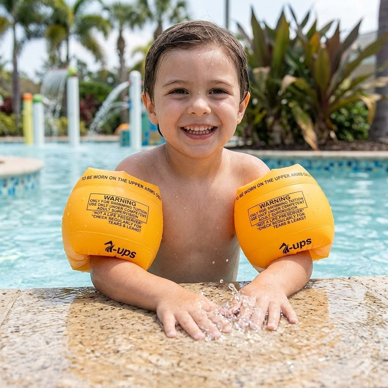 Shreedhar Impex Kids Orange Water Wings - Durable Swim Arm Floats for Toddlers & Children Swim Floatation Belt