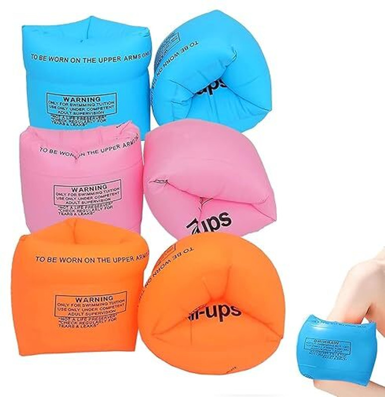 Shreedhar Impex Swimming Arm Floats for Kids & Adults – Inflatable Swim Arm Bands (Multicolor, 3 Pair) Swim Floatation Belt