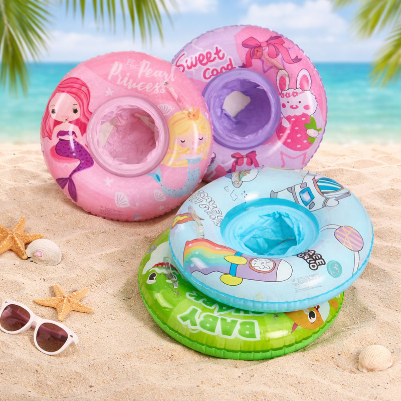 ABC Kids Inflatable Swim Ring – Cute Cartoon Design | Comfortable & Safe Water Float Swim Floatation Belt