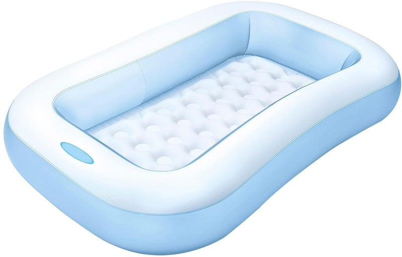 Braintastic Inflatable Rectangular Kids Pool-NP57403 with Soft Base, Light Blue Swim Floatation Belt