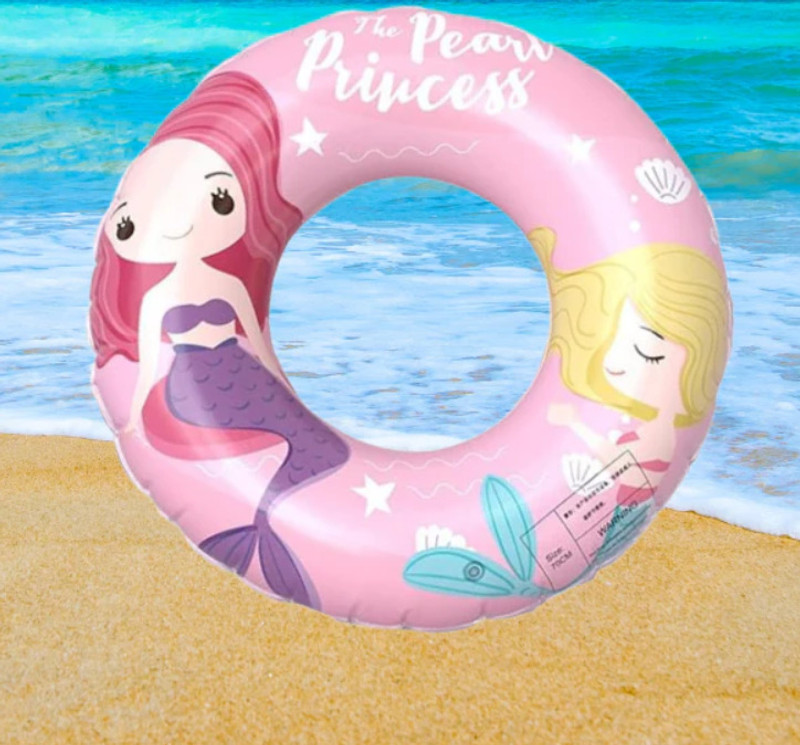 ABC Inflatable Baby Swimming Float, 60 CM Baby Swimming Ring with Safety Seat and Handle Swim Floatation Belt