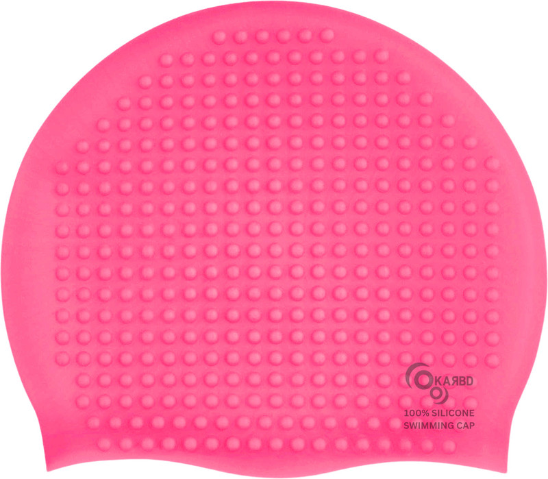 KARBD Dark Pink Bubble Drop Design Silicone SwimCap Unisex Swimming Pool Head Cap Swimming Cap(Pink, Pack of 1)