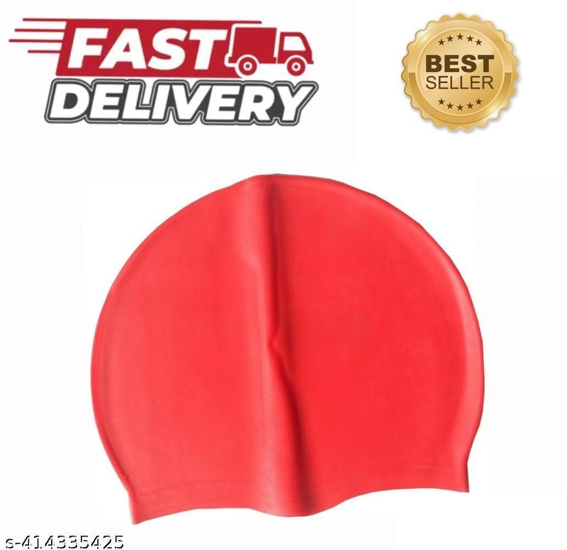 Ratnaram silicon swimming cap Swimming Cap(Red, Pack of 1)