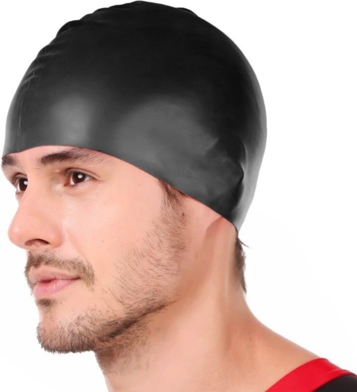 Swiming Swimming cap black Swimming Cap(Pack of 1)