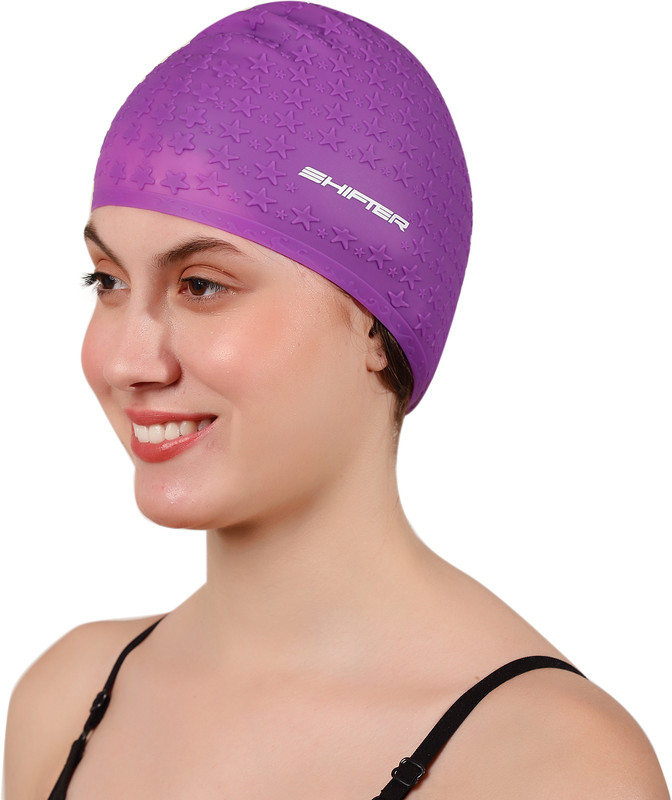 SHIFTER Long Hair Extra Stretch Swim Cap For Men Women Bubble Swimming Cap(Blue, Pack of 1)