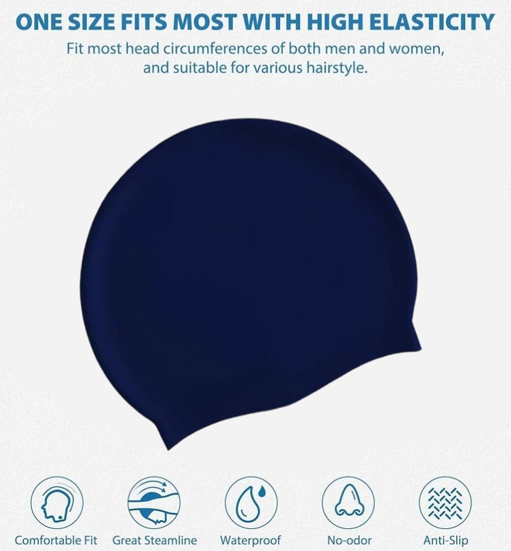 Ratnaram black Swimming Caps Wateer Cap s Extra Pure Silicone Swimming Cap(Pack of 1)