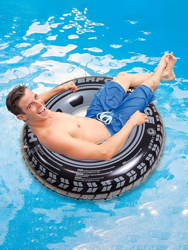 ROMIL ENTERPRISE 32 inch Adults Tier Swim Ring Pool Float Summer Beach Water Sports Learning Swim Inflatable Swimming Pool(Black)