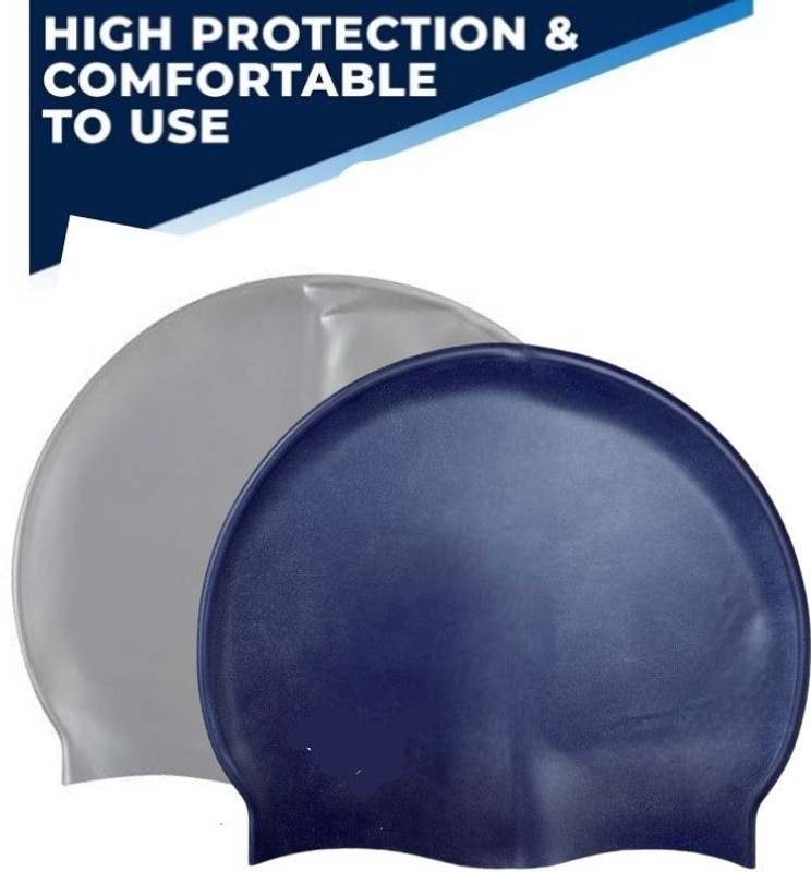 Ratnaram Swimming Cap Water Cap Extra Stretch Pure Silic Swimming Cap(Pack of 2)