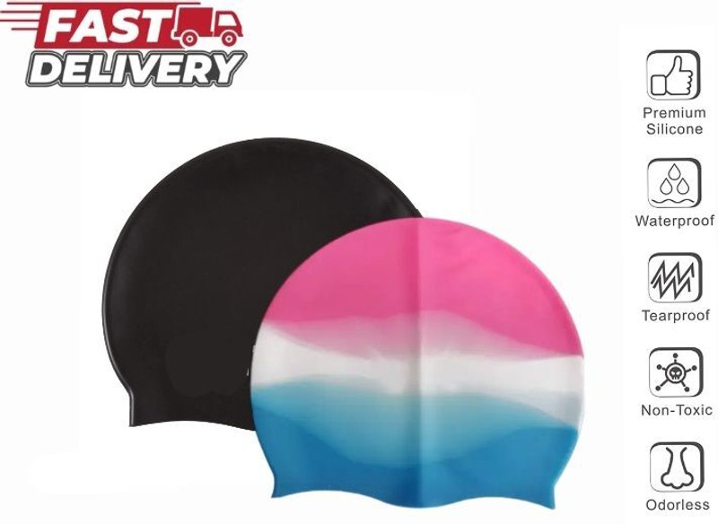 IWJZRN 2pcs Swimming Cap Men Women Extra Stretch swim Swimming Cap