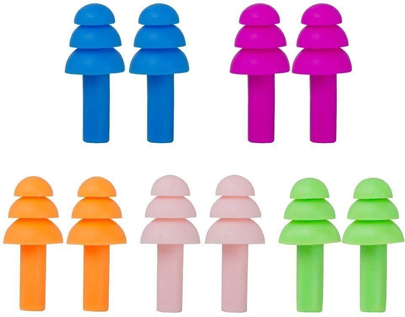 Koccido Ear soft Plugs Reduction for Sleeping/Swimming Adult/Travel - 5 Pairs Swimming Cap(Multicolor)
