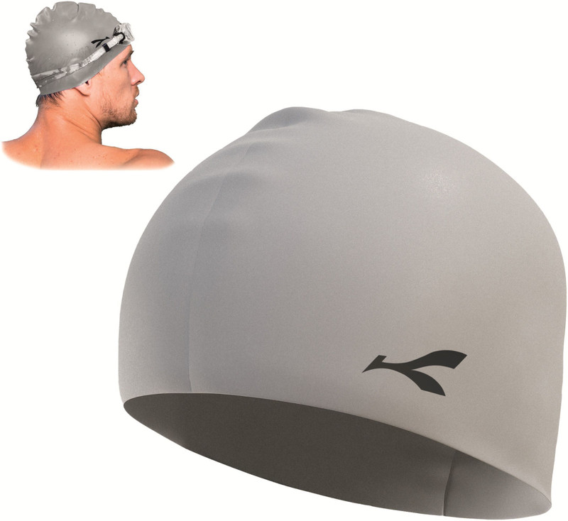 SSCollection Waterproof Silicone Swimming Cap Stretchable Quick-Dry Prevents Hair Pull Swimming Cap(Blue, Pack of 1)