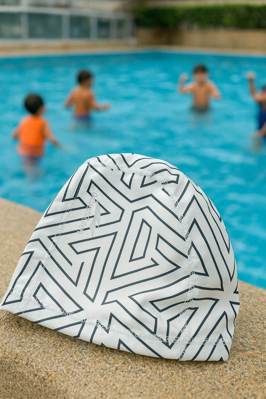VRT Silicone Swim Cap, Comfortable Bathing Ideal for Curly Short Medium Long Hair Swimming Cap(White, Pack of 1)