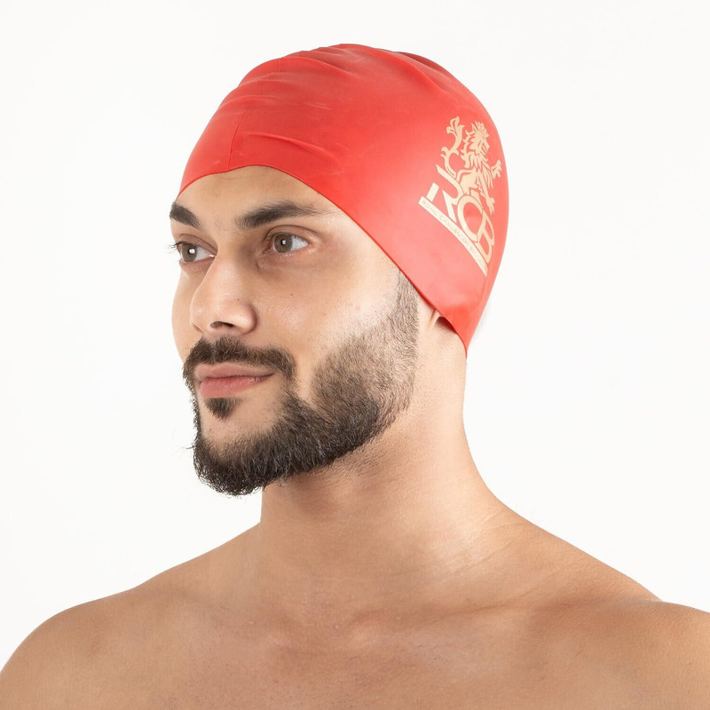 BOLDFIT Swimming Cap Men Swim Cap for Women Swimming Pool Cap Full Head Cover Silicon Swimming Cap(Blue, Pack of 1)