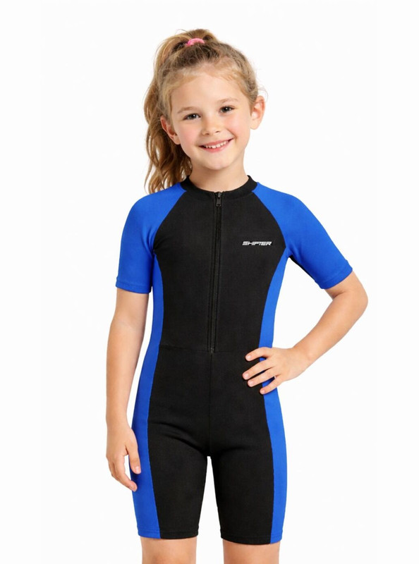 SHIFTER Swimming Costume For Kids Girls Boys Unisex Skating Cycling Swimwear Solid Girls Swimsuit