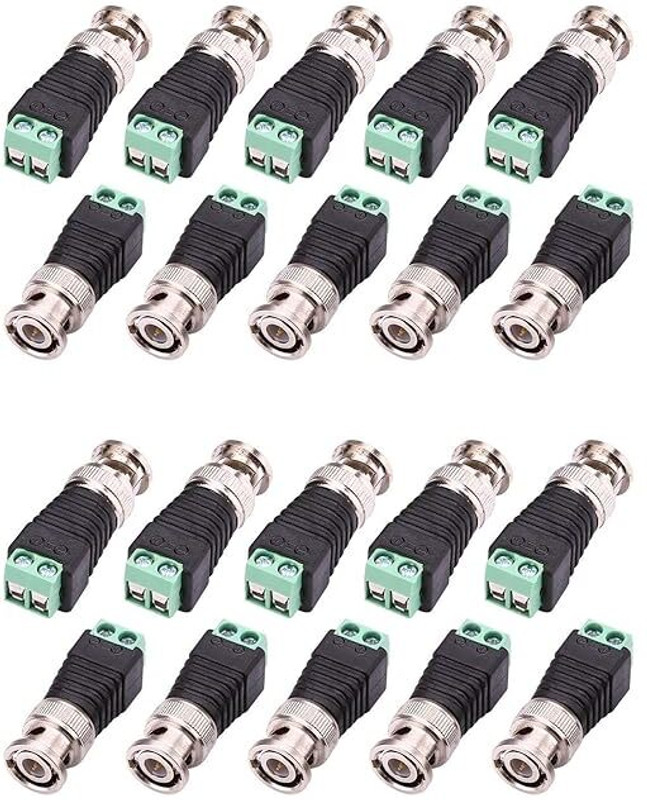 RuhZa CCTV Surveillance Cameras, Coaxial/Cat5/Cat6 Gold-Plated Pin Camera Sync Terminal Adapter