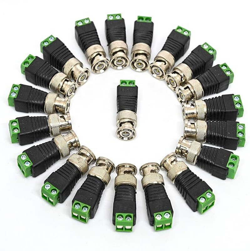 RyzCare BNC Male Screw Type For Camera DVR VCR ( 20 PACK ) Camera Sync Terminal Adapter