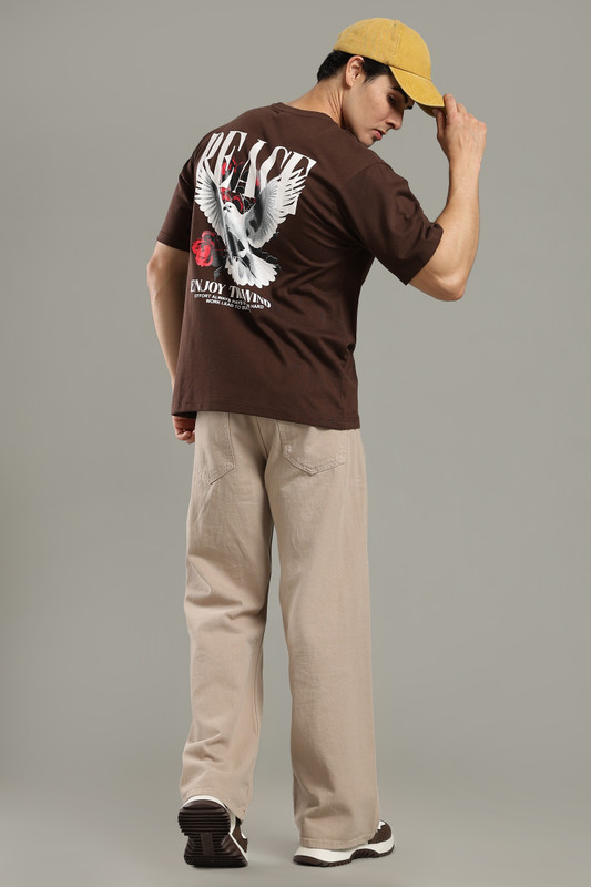 Smosh Printed Men Round Neck Brown T-Shirt