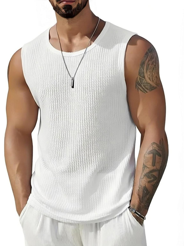Fashion And Youth Solid Men Round Neck White T-Shirt