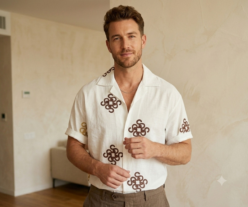 TRIMURTI ENTERPRISE Men Printed Casual White Shirt