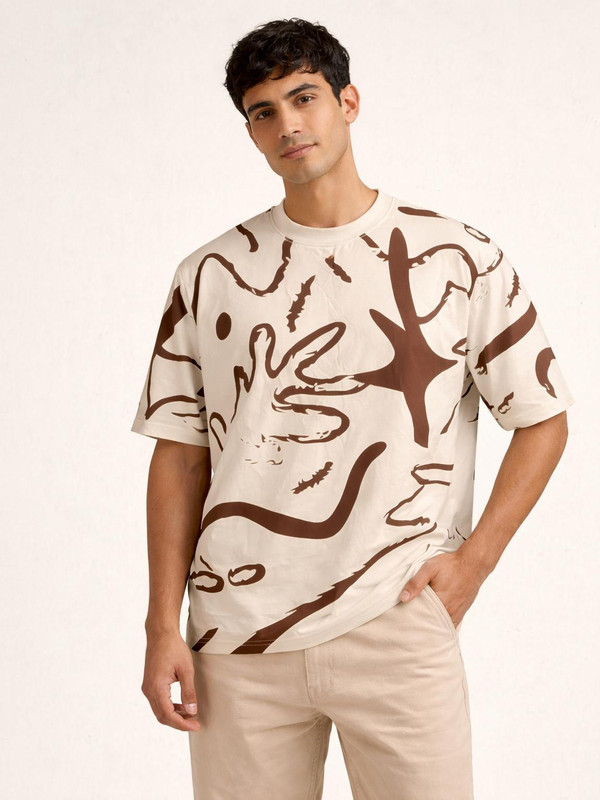 Crazybee - CB Graphic Print Men Round Neck Multicolor T-Shirt