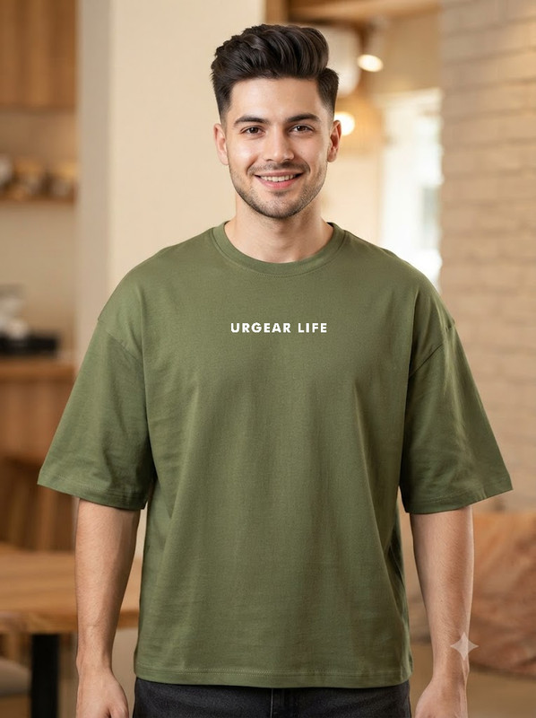 UrGear Printed Men Round Neck Green T-Shirt