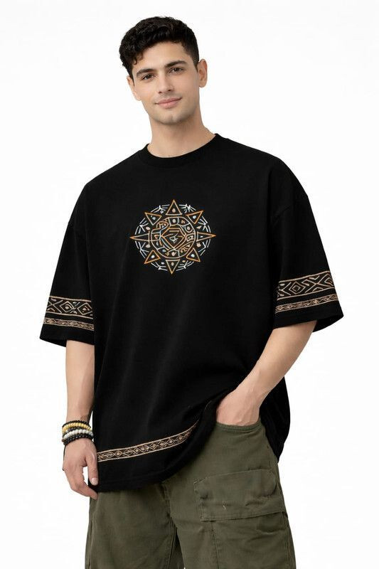 Larren Devis Printed Men Round Neck Black T-Shirt