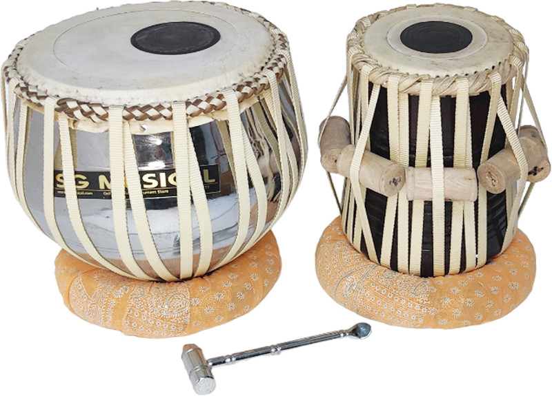 KHALSA MUSICAL ron Bayan Sheesham Dayan Tabla Set Cover Professional Hammer (Ring Pad Tabla ) Tabla(Dayan - 13 cm, Bayan - 22 cm)