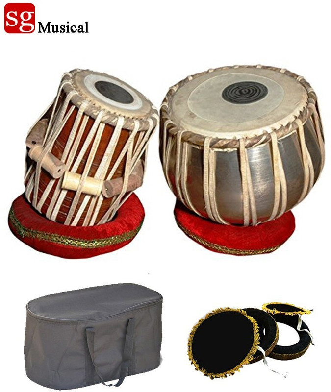 SG MUSICAL SGM-T6O Tabla Set With Hammer,Wooden Gaddi and Bag (IRON) Tabla(Dayan - 14 cm, Bayan - 14 cm)