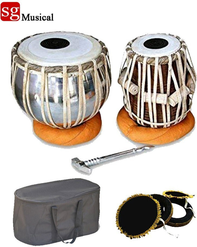 SG MUSICAL M-FR4 Professional Wooden Indian Musical Instrument Bayan Tabla, Dayan Tabla For Beginners & Students/Boys/Girls Tabla(Dayan - 13 cm, Bayan - 13 cm)