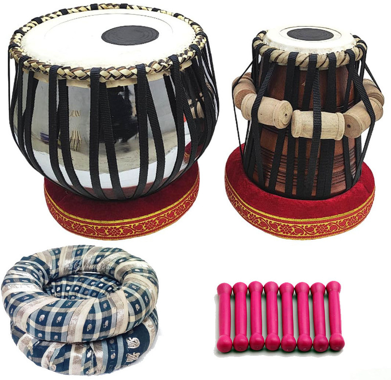 Famous Handmade Black Strap Tabla(Dayan - 14 cm, Bayan - 22 cm)