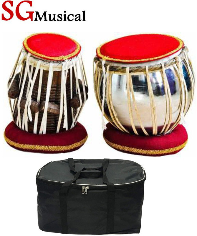 SG MUSICAL SGM-GT5 - Student Tabla Set Iron Bayan Carry Bag with binnu Tabla(Dayan - 12 cm, Bayan - 14 cm)