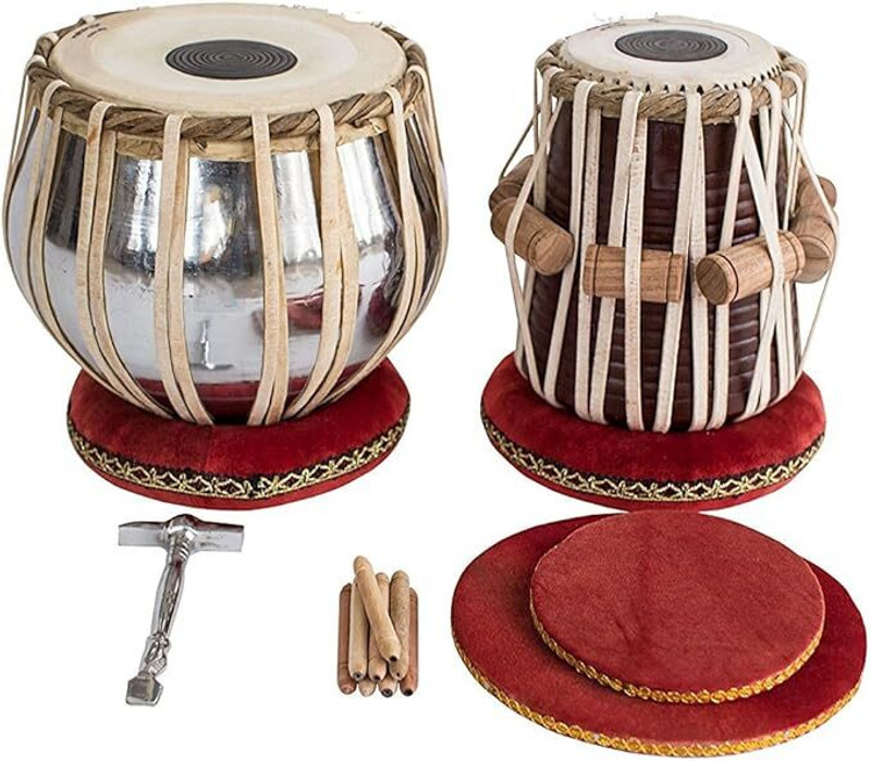 KHALSA MUSICAL (Best Classical) Hammer And Plywood Ring set Tabla(Dayan - 13 cm, Bayan - 22 cm)