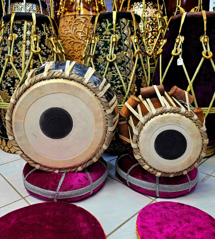 KHALSA MUSICAL KM058 Iron Bayan Sheesham Dayan + Hammer Ring Pad+ Tabla Bag Tabla(Dayan - 13 cm, Bayan - 22 cm)