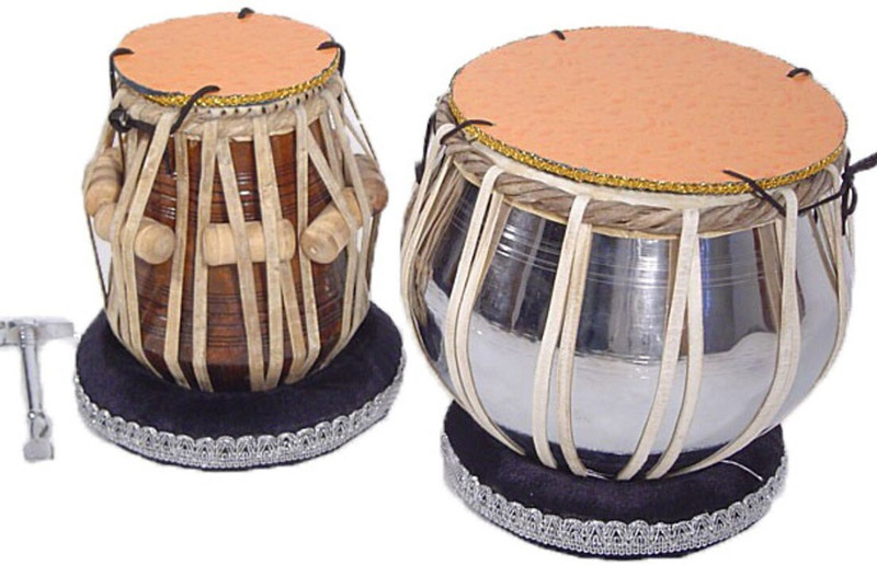 KHALSA MUSICAL Wooden For Student Quality Tabla Set ,Ring Pad, Hammer Tabla(Dayan - 13 cm, Bayan - 22 cm)