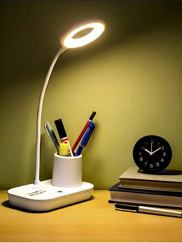 shyam collections Table lamp for study Room 3 color modes Study Lamp(30 cm, White)