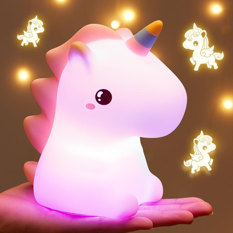 Dwiza Enterprise Unicorn Night Light for Kids Room, Rechargeable Remote Control 16 Color Changing Night Lamp(14 cm, Multicolor3)