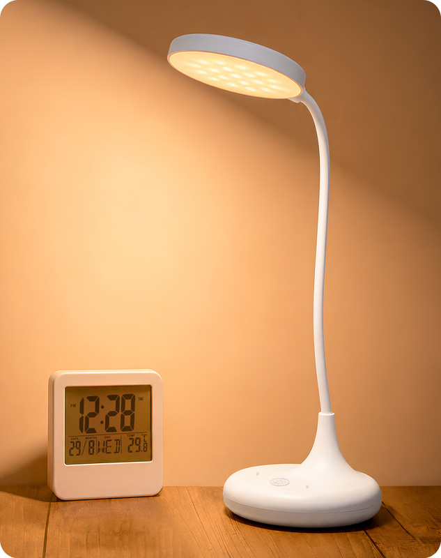 WEIRD WOLF 3 Color Mode Rechargeable Flexible Gooseneck, LED Table / Study Lamp(35 cm, White)