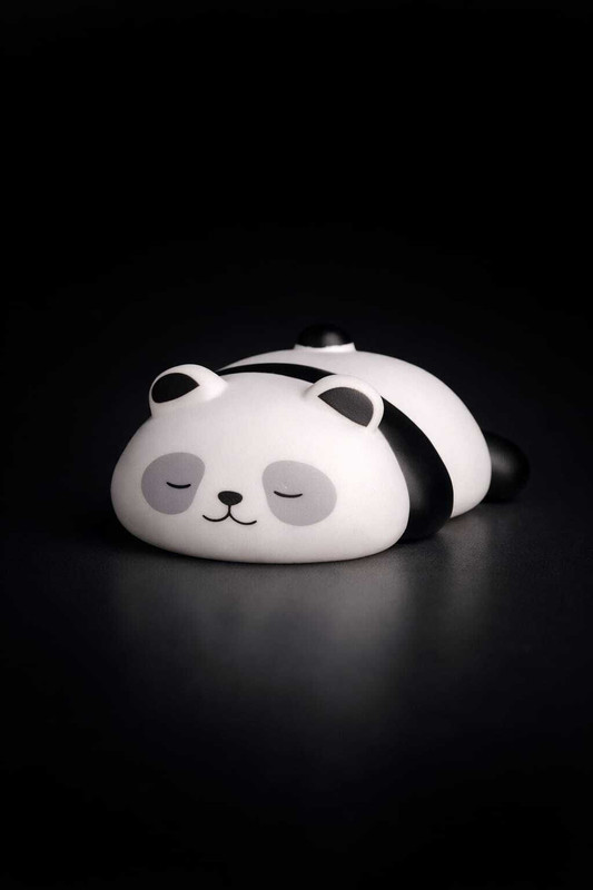 Ranju fashionz Cute Sleeping Silicone Panda | Soft Led Night Lamp Gift For Kids & Babies Night Lamp(4 cm, White+Black)