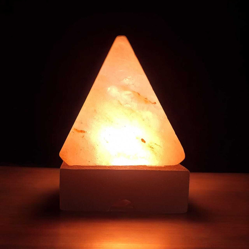 GLOBAL AROMA Mini Pyramid Himalayan Rock Salt Lamp for Vastu, Feng Shui, Healing, Peace Night Lamp(12 cm, Natural Pink)