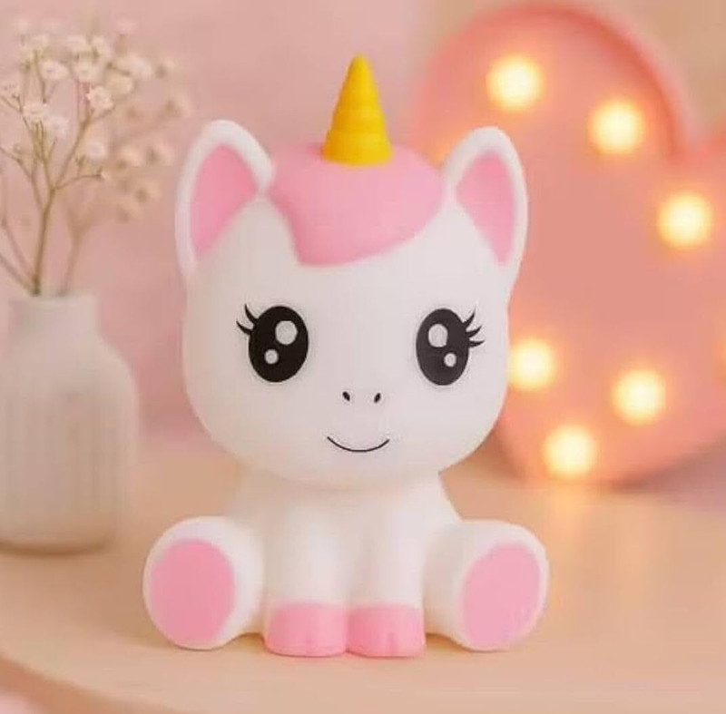 ELSORT Unicorn Night Lamp – Mini LED Cute Toy Light for Kids Bedroom Night Lamp(8 cm, Multicolor)