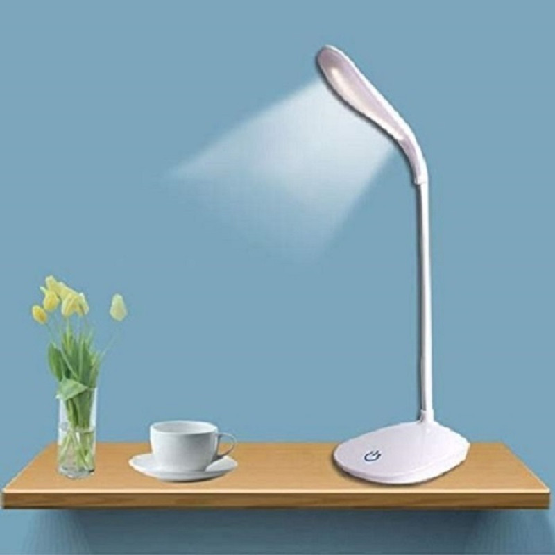 Sonani International Flexible Spine with Touch Sensitive Button Table Lamp Study Lamp(23.3 cm, White)