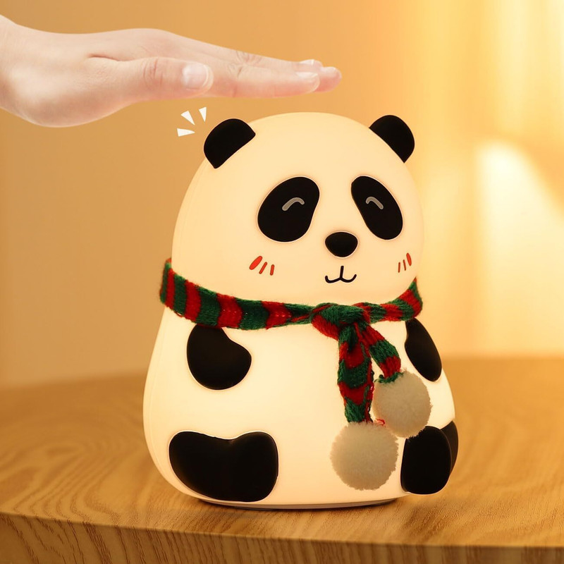 FINARO Cute Panda Night Light, USB Rechargeable, 7-Colors Changing Light, Room Decor 3 hrs Lantern Emergency Light(Multicolor)