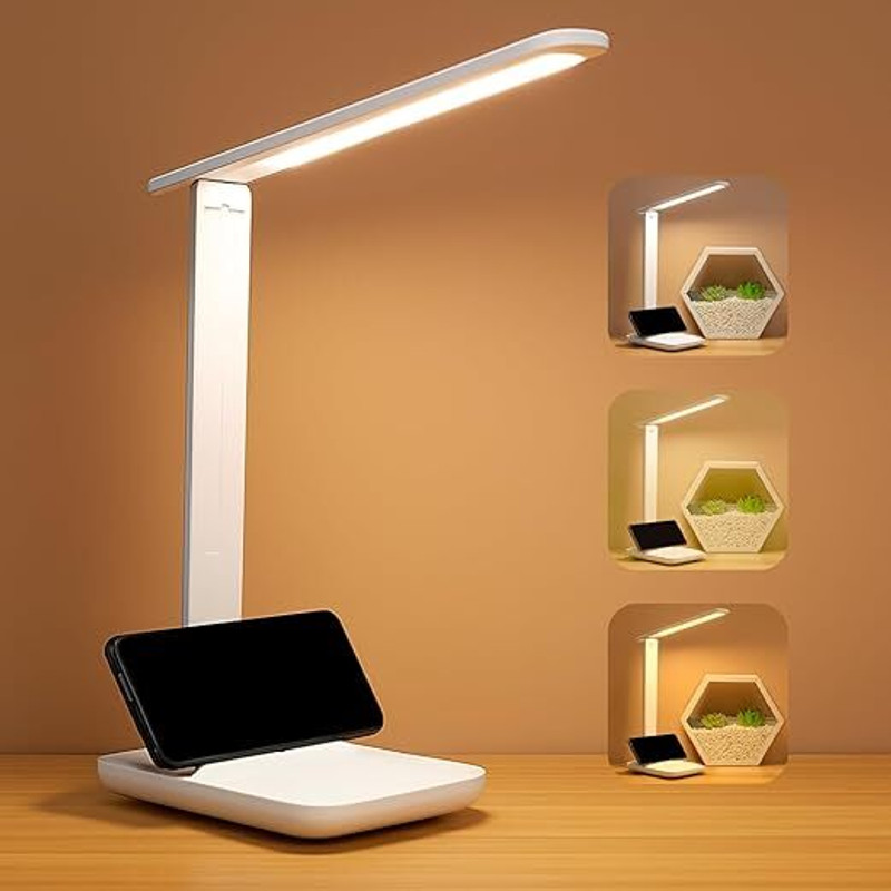 Refulgix LED Desk Lamp Foldable,1200mAh Battery,USB Charging,Touch control Eye Protection Study Lamp(36 cm, Cool White)
