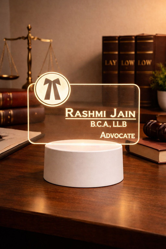 Isthir Personalized Doctor LED Name Plate Lamp Table Lamp(13 cm, Off White)