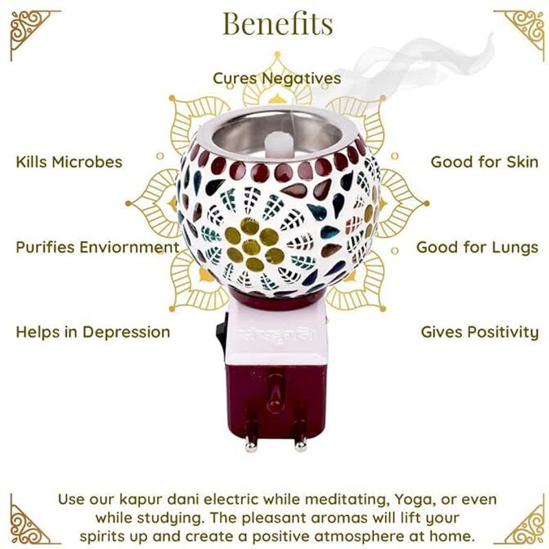 TMC Kapoor Dani Cum Night Lamp Aroma Kapoor dani Night Lamp(10 cm, pattern)