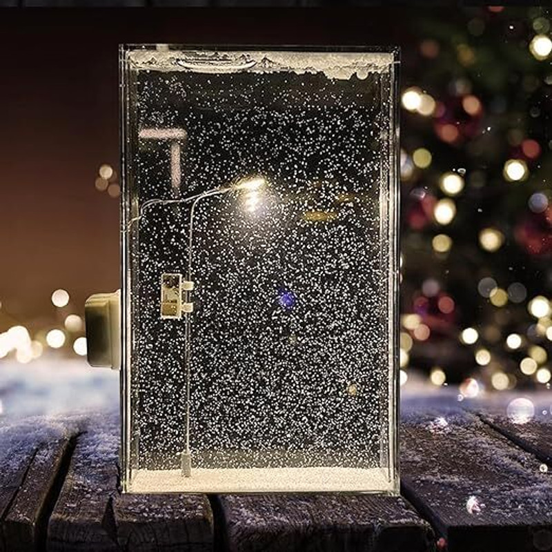 The Asquare Store Snowflakes Snow Night Light Lamp DIY with Snow Winter Theme Decoration Gifts Night Lamp(15 cm, Snow Warm White)