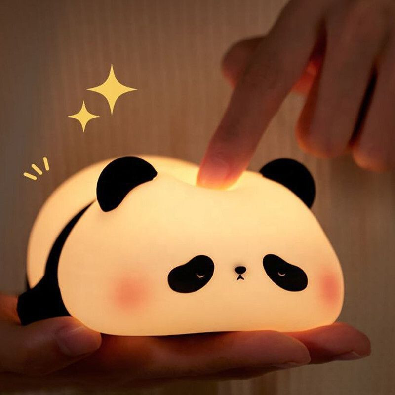 UNZAG Cute Panda-LED Night Light Warm White Silicone Night Lamp for Kids Bedroom Décor Night Lamp(11.3 cm, Warm White)