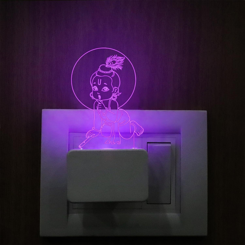 StarLaser Bal Krishna Cute Night Lamp with 7 Color Changing Light for Decoration Night Lamp(11 cm, Multicolor)