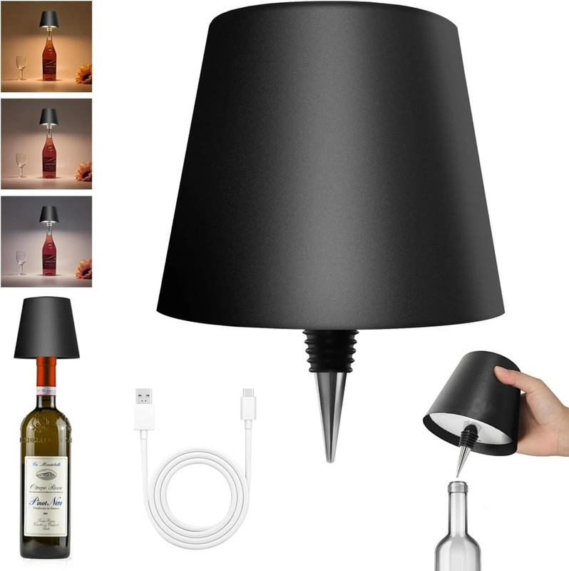 Zelda 3-Color Touch Light,USB-C Rechargeable Wireless LED Lamp for Home,Bar Table Lamps Lamp Shade(Plastic)